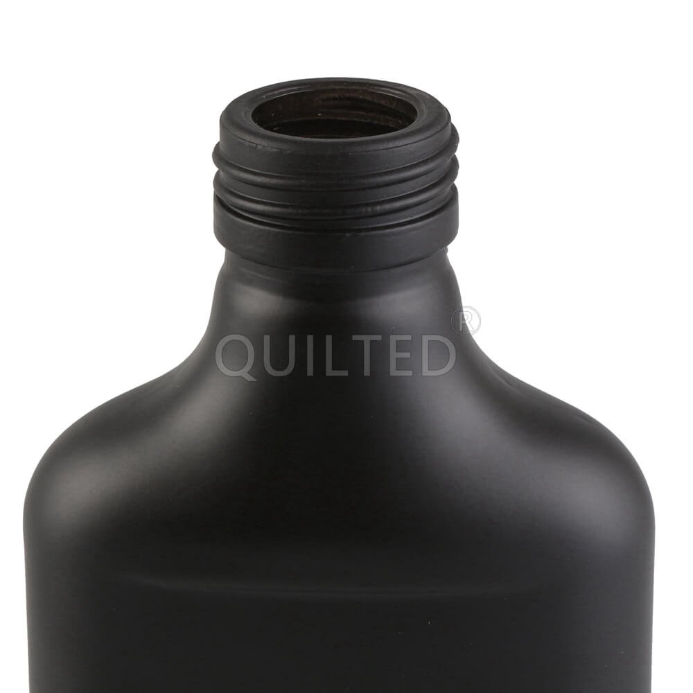Hot Sale Flat Flask Bottle 200 ml Clear Matt Black Cold Brew Coffee Juice Glass Bottle for Beverage Liquor Tea