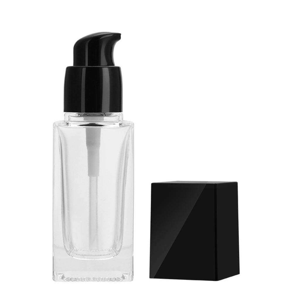 Screen Printing Matte Frosted Clear 15ml 20ml 30ml 40g Square BB CC Cream Glass Bottle Glass Foundation Bottles with Pump Cap