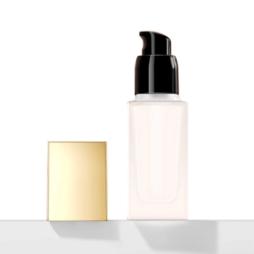 Screen Printing Matte Frosted Clear 15ml 20ml 30ml 40g Square BB CC Cream Glass Bottle Glass Foundation Bottles with Pump Cap