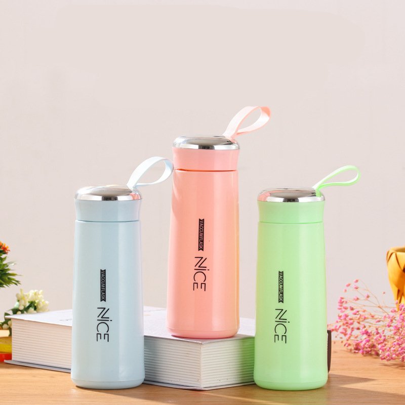 Cheap High Quality 400ml Water Cup Double Glass Water Bottle Plastic Sealed Business Cup With Lid and Infuser mugs For Student
