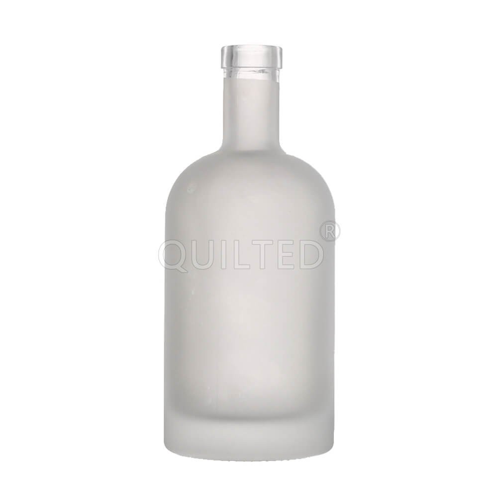 Clear Frosted Liquor Glass Bottle 750ml Empty Vodka Bottle With T-shape Corks