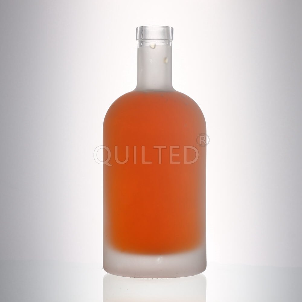 Clear Frosted Liquor Glass Bottle 750ml Empty Vodka Bottle With T-shape Corks