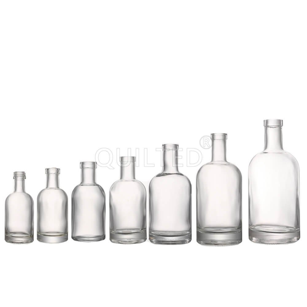 Clear Frosted Liquor Glass Bottle 750ml Empty Vodka Bottle With T-shape Corks