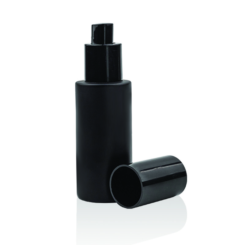 Empty Perfume Bottle 50 ml For Women Custom Matte Black Glass Bottle With Sparayer For Skin Care Set