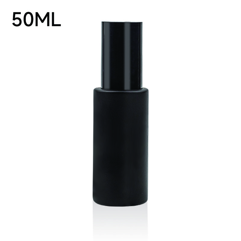 Empty Perfume Bottle 50 ml For Women Custom Matte Black Glass Bottle With Sparayer For Skin Care Set