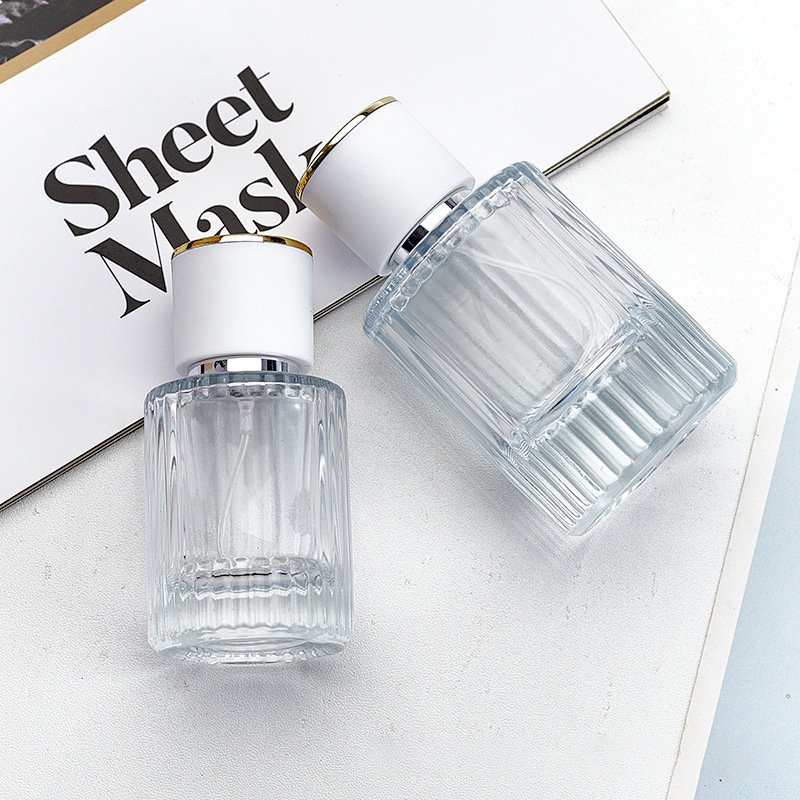 Free Samples Luxury 30/50/100ml Round Shape Glass Mist Spray Perfume Bottle With Cap