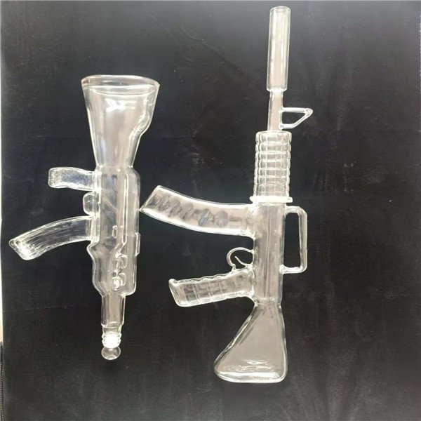 800ml AK47 rifle gun shaped glass decanter / unique gun shaped wine glass bottle
