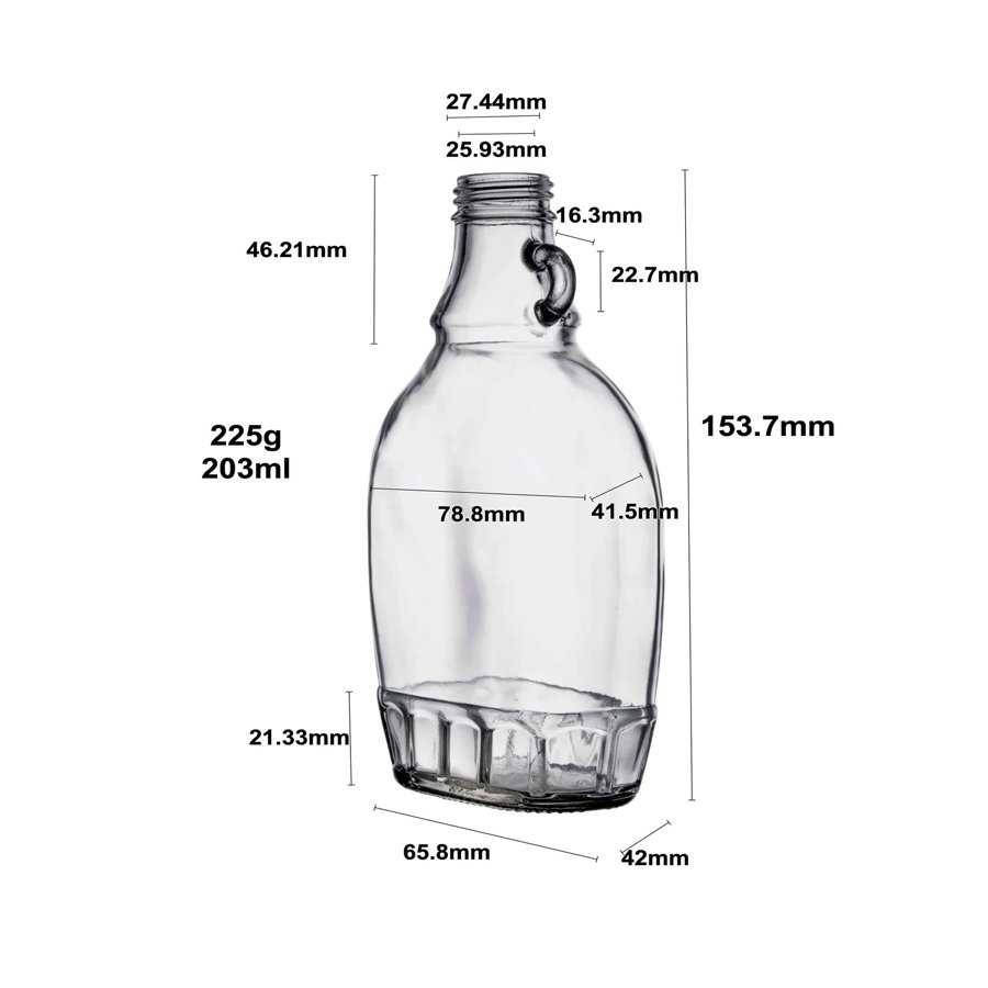 Berlin Packaging Customized Clear Flat Maple Syrup Glass Bottle Wholesale Price Empty 189ml Glass Bottle