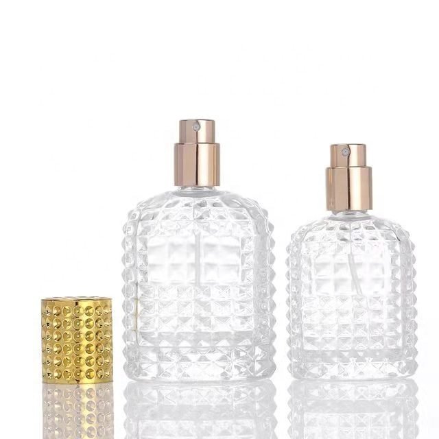 Pineapple perfume glass bottles 30ml50ml glass perfume bottles luxury women round transparent empty fragrance glass spray bottle