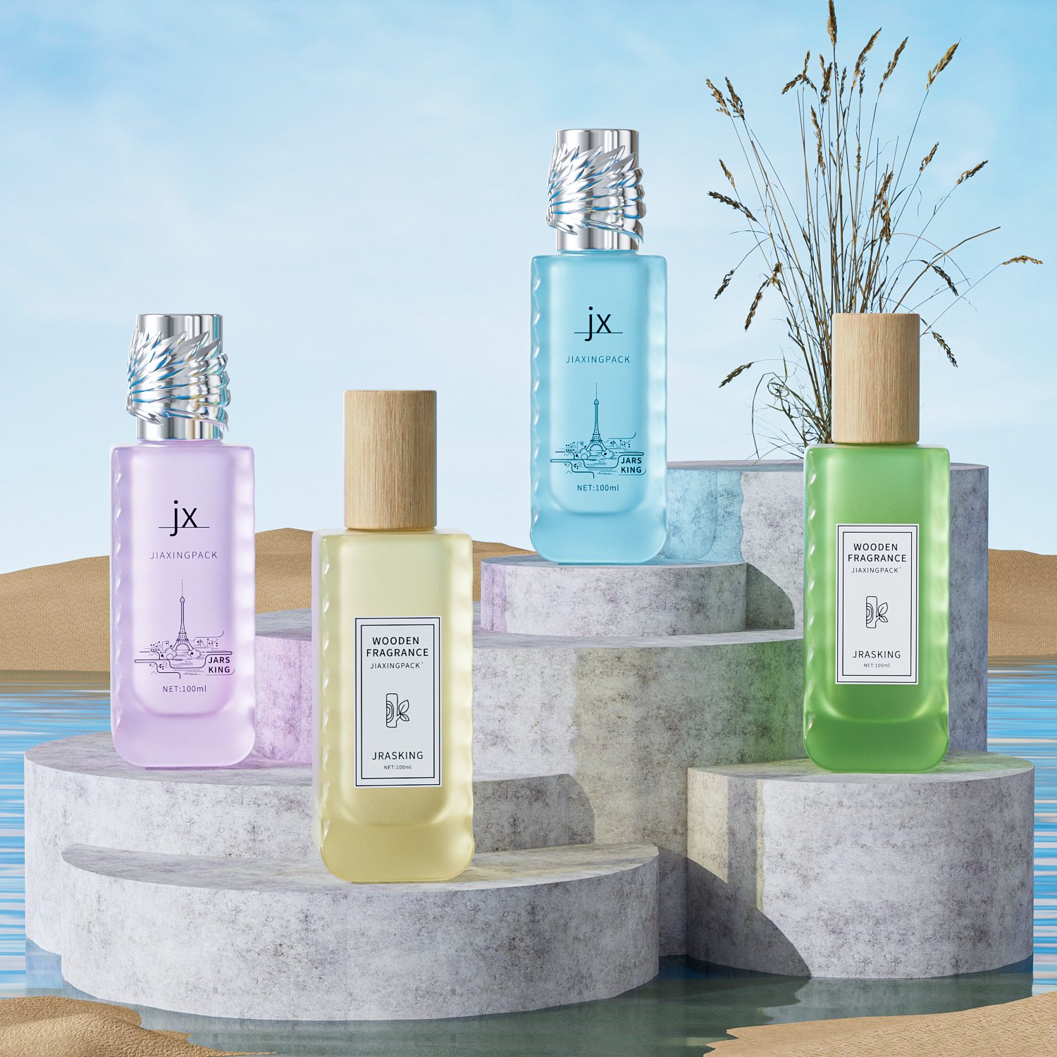 New design 30ml 50ml 100ml custom luxury empty fragrance perfume oil glass spray bottle