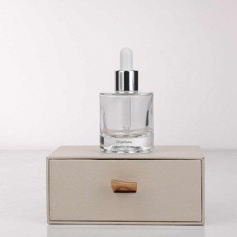 Luxury 30ml Pink Press Dropper Serum Glass Bottle Empty Cosmetic Skincare Packaging Essential Oil Pipette Bottle