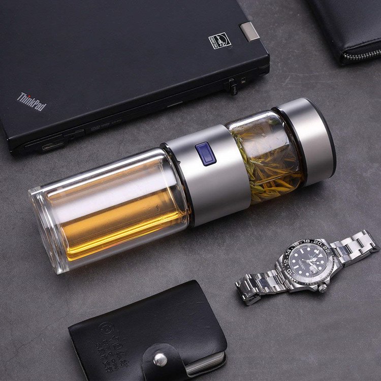 The Widely Used 400ml Double Wall Glass Bottle With Tea Infuser