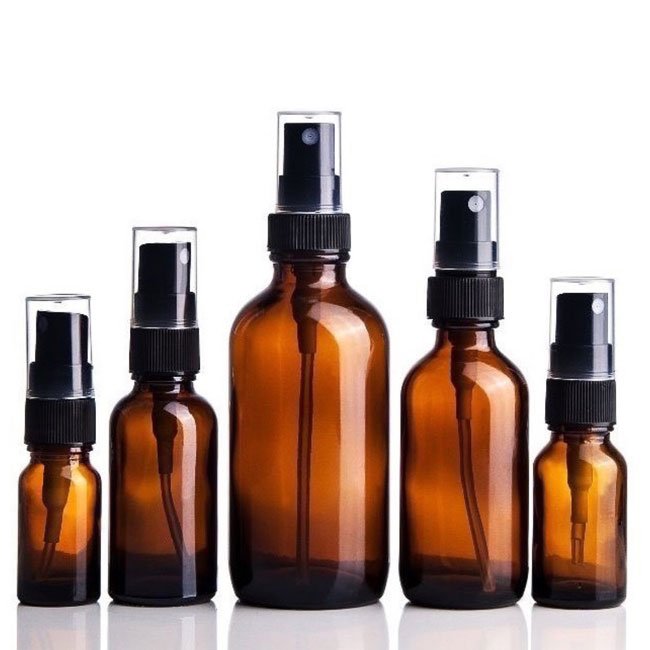 glass perfume sample bottle 15ml 20 ml 30ml 50ml 100 ml Brown Amber Glass cosmetic bottle with mist spray pump