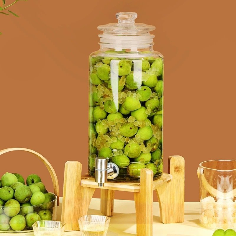 1 Gallon Luxury Large round Glass Jar Airtight Lid Storage Container for Food Spice Coffee Wine Sugar Glass Cookie Jar