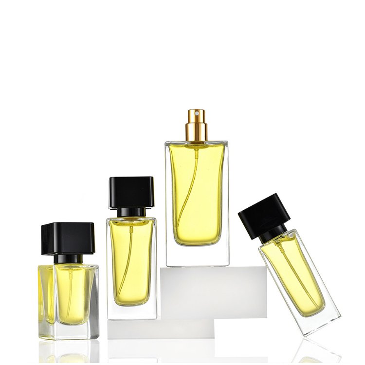 Rectangular perfume bottle luxury thick base flint glass perfume bottle packaging empty perfume bottles