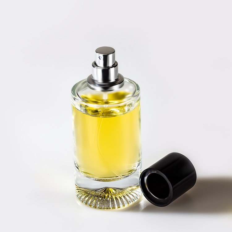30ml 50ml clear round luxury 30ml glass perfume bottle with silver perfume spray pump magnetic cap
