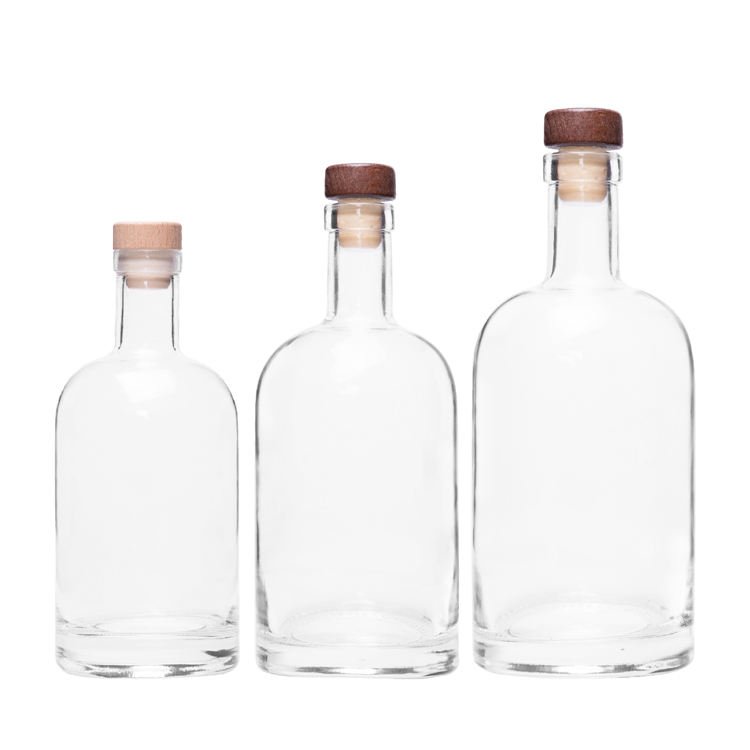 MOONSHINE JUG 750Ml Clear Empty Olso Vodka Liquor Gin Rum Tequila Whisky Brandy Spirit Glass Bottle With Cork glass jar glass bottle