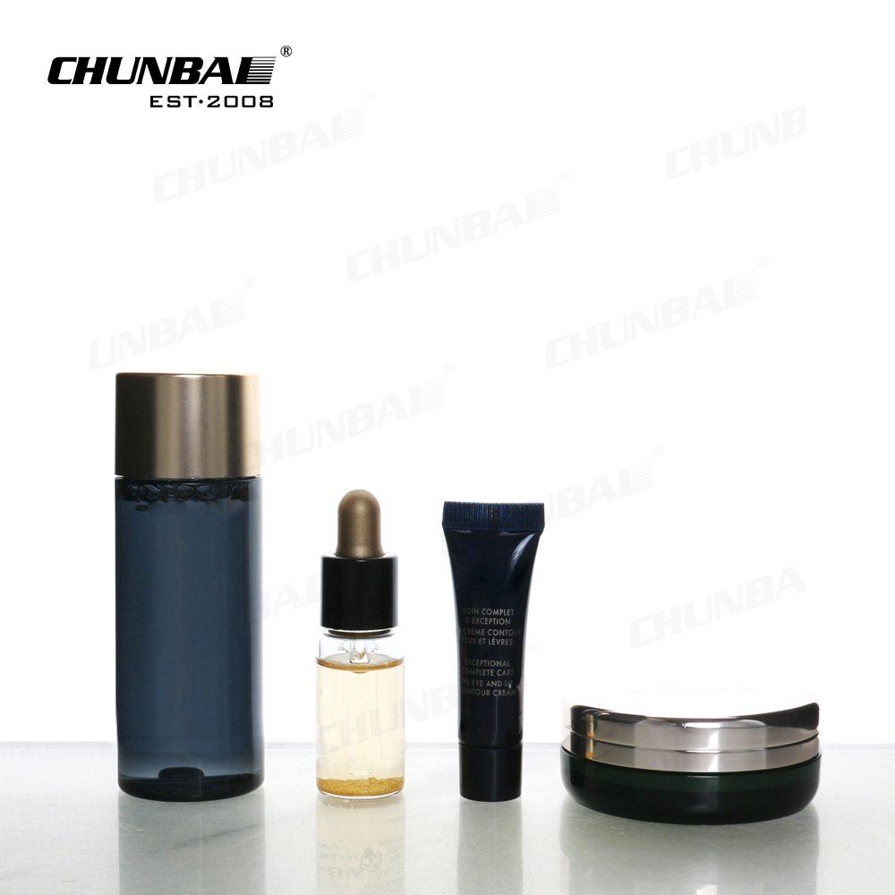 Luxury Glass Empty Cream Bottles Blue Glass Lotion Bottle And Moisturizing Jar Cream Glass Bottle