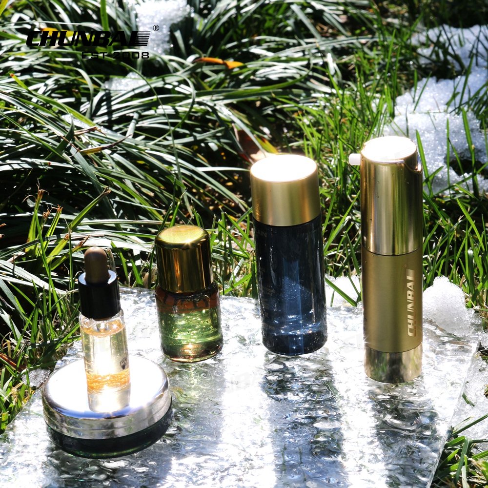 Luxury Glass Empty Cream Bottles Blue Glass Lotion Bottle And Moisturizing Jar Cream Glass Bottle