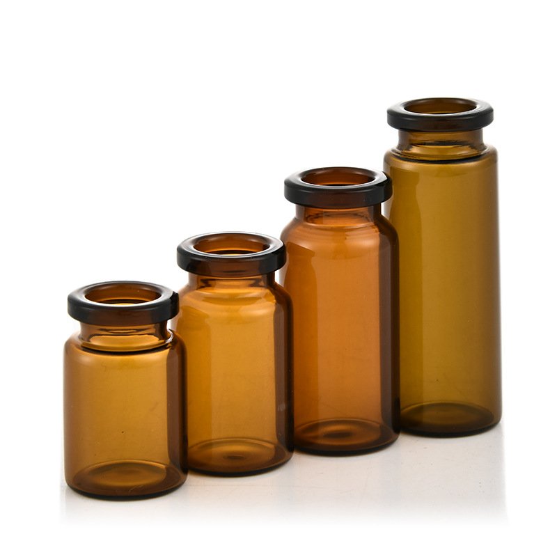 Brown glass clear small mini test tube glass bottle vial medicine with cork 5ml