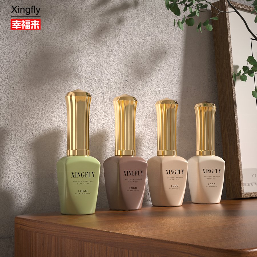 Oem 12Ml Wholesales Empty Square Glass Gel Customized UV Gel Nail Polish Glass Bottle For Nail Polish With Cap And Brush