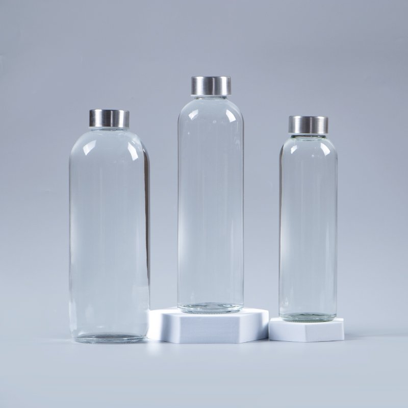 1l fancy beverage juice glass bottles for commercial use drinks water bottle sports gym 1000ml