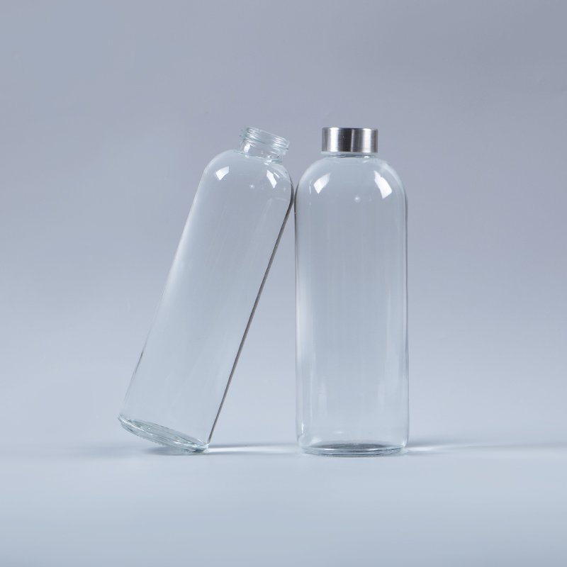 1l fancy beverage juice glass bottles for commercial use drinks water bottle sports gym 1000ml