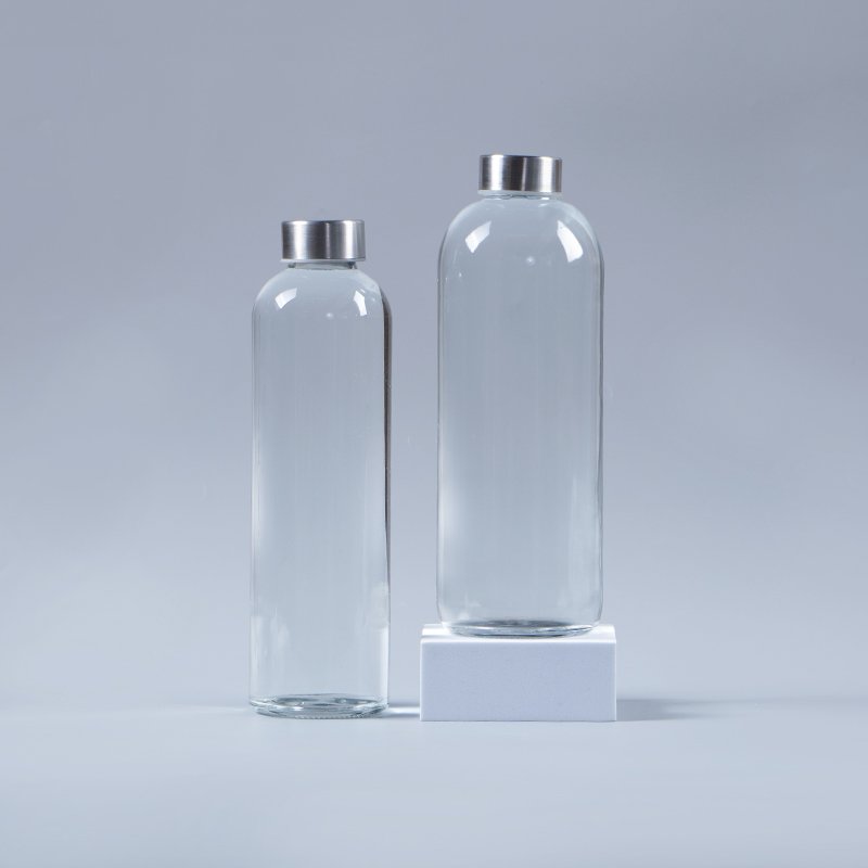 1l fancy beverage juice glass bottles for commercial use drinks water bottle sports gym 1000ml