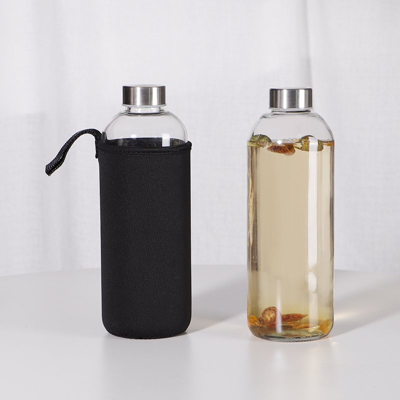 1l fancy beverage juice glass bottles for commercial use drinks water bottle sports gym 1000ml