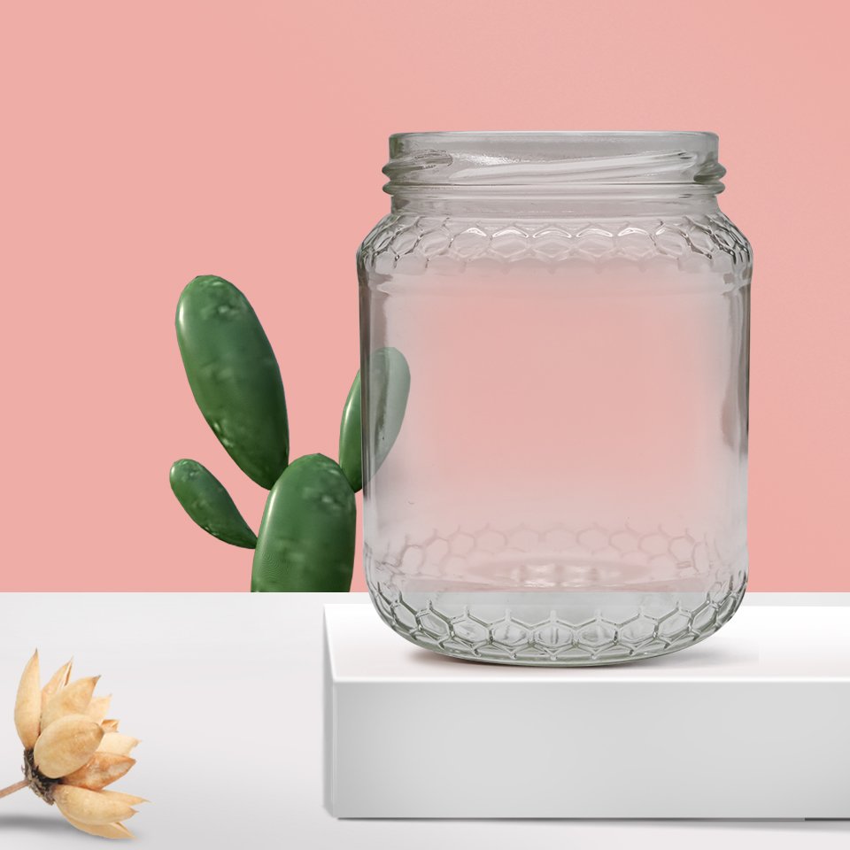 Wholesale custom 390ml to 500ml honey bottles canning jar bottles