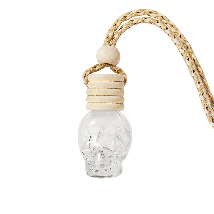 MUB Bulk Hot Selling 8ml Clear Skull Hanging Perfume Diffuser Glass Bottle for Cars