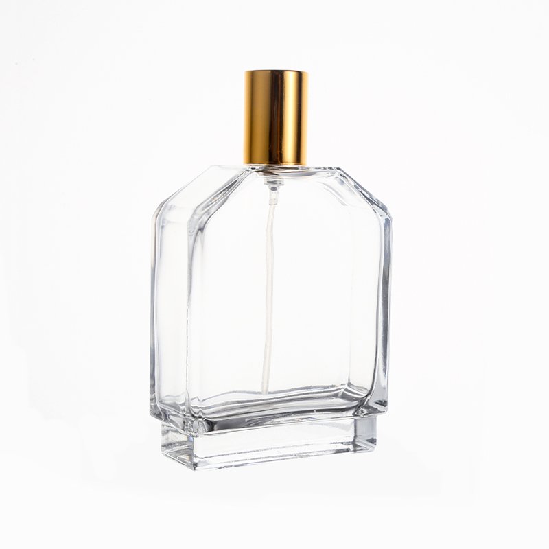 KDG Brand High Quality Clear Perfume Glass Spray Bottle Cosmetic Packaging Rectangle Glass Perfume Bottles With Lid