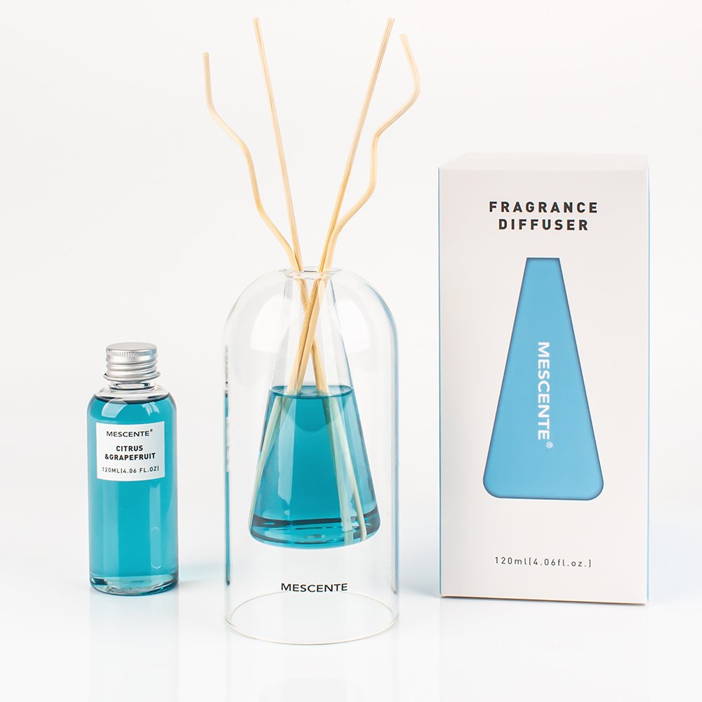 Mescente Christmas Natural Sticks 5Mm Perfume Double Wall Glass Bottle Reed Diffuser Essential Oil With Box