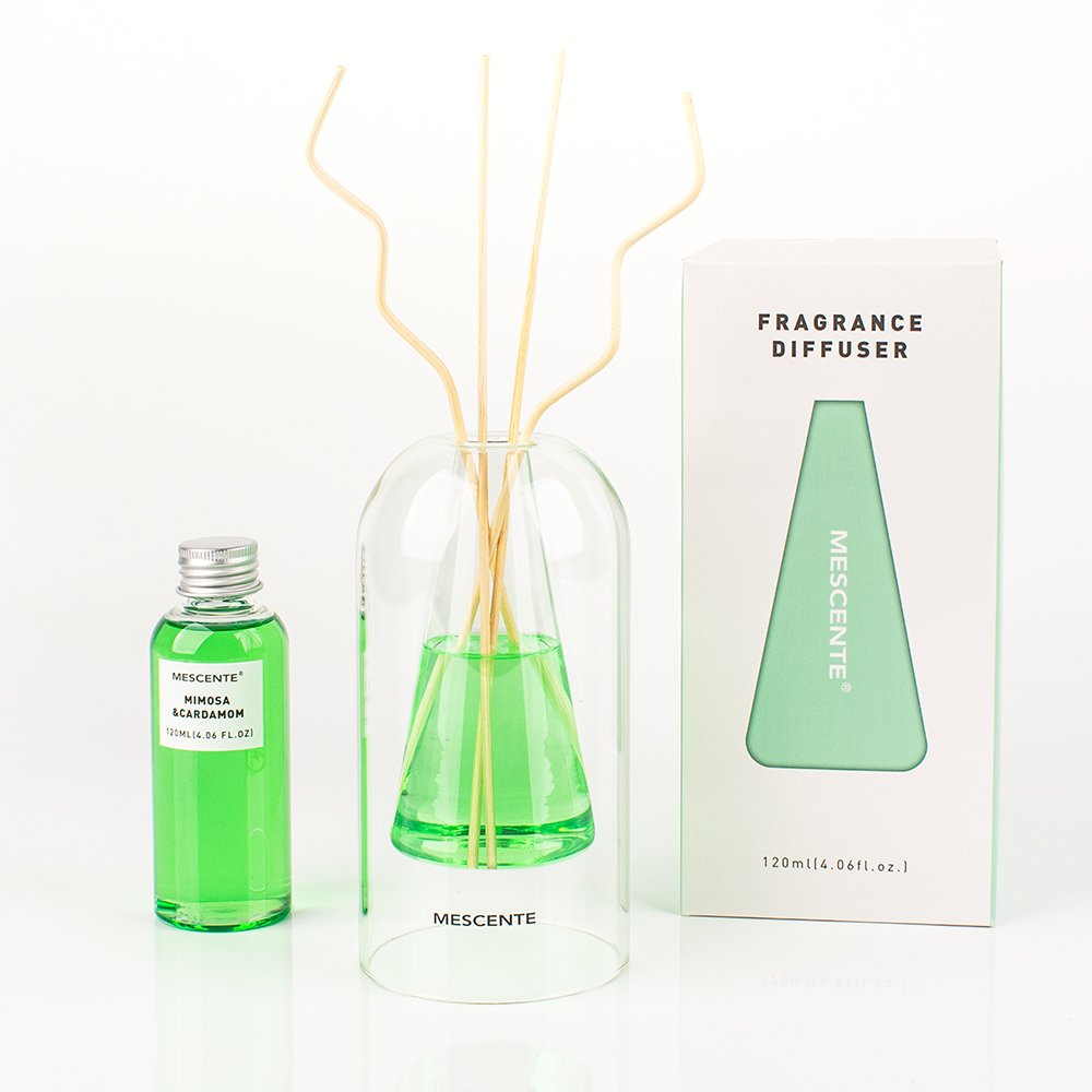 Mescente Christmas Natural Sticks 5Mm Perfume Double Wall Glass Bottle Reed Diffuser Essential Oil With Box
