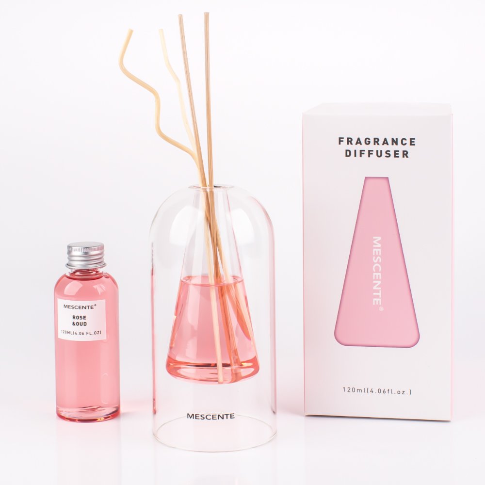 Mescente Christmas Natural Sticks 5Mm Perfume Double Wall Glass Bottle Reed Diffuser Essential Oil With Box