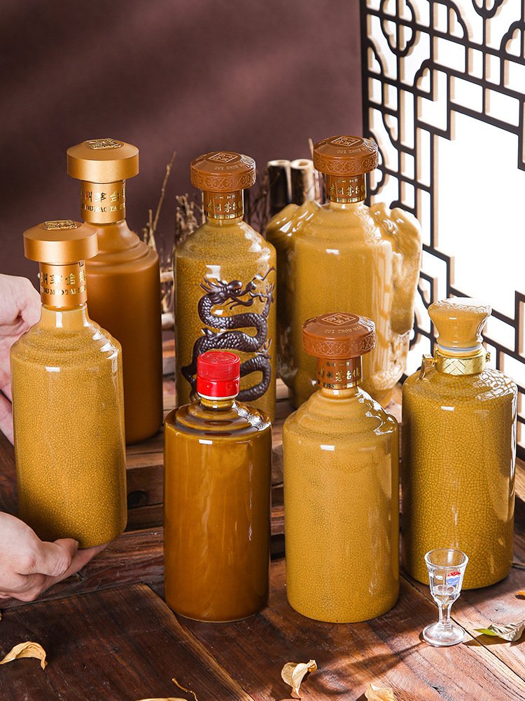 wine bottle ceramic wine bottle glass bottles wine Wholesale custom 500ml