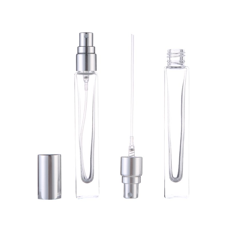 MUB 10ml Mini Refillable Glass Bottle Perfume Atomizer Aluminum Scent Pump Perfume Bottle Empty Cosmetic Container