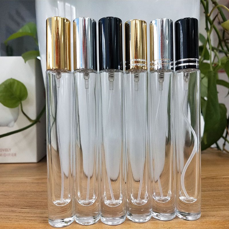 MUB 10ml Mini Refillable Glass Bottle Perfume Atomizer Aluminum Scent Pump Perfume Bottle Empty Cosmetic Container