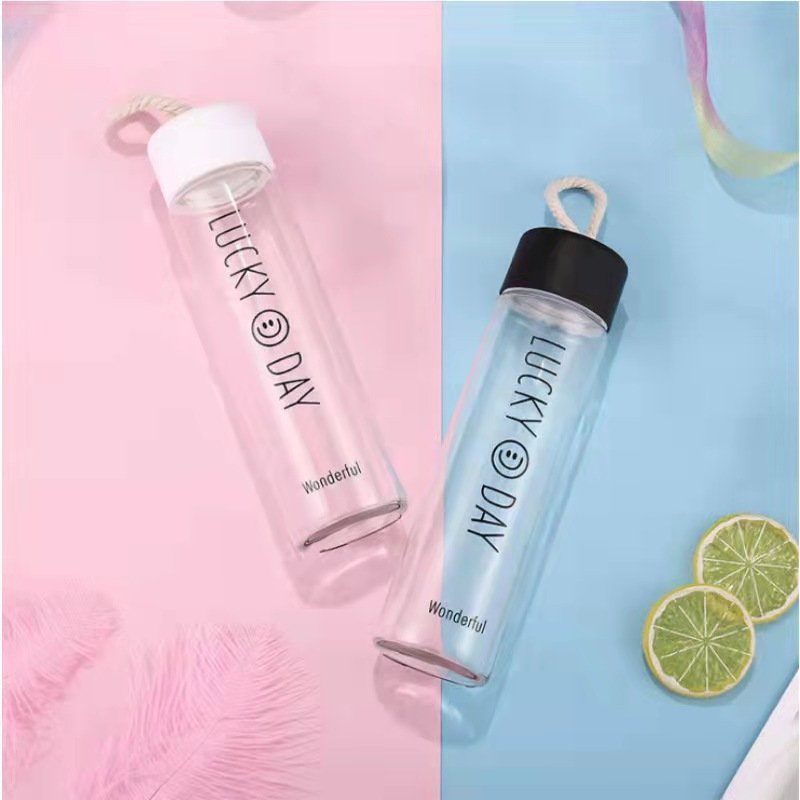 2023 New 350ml Custom logo Convenient Creative Frosted Sports Glass Water Bottle