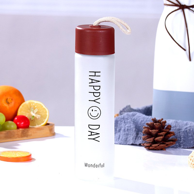 2023 New 350ml Custom logo Convenient Creative Frosted Sports Glass Water Bottle