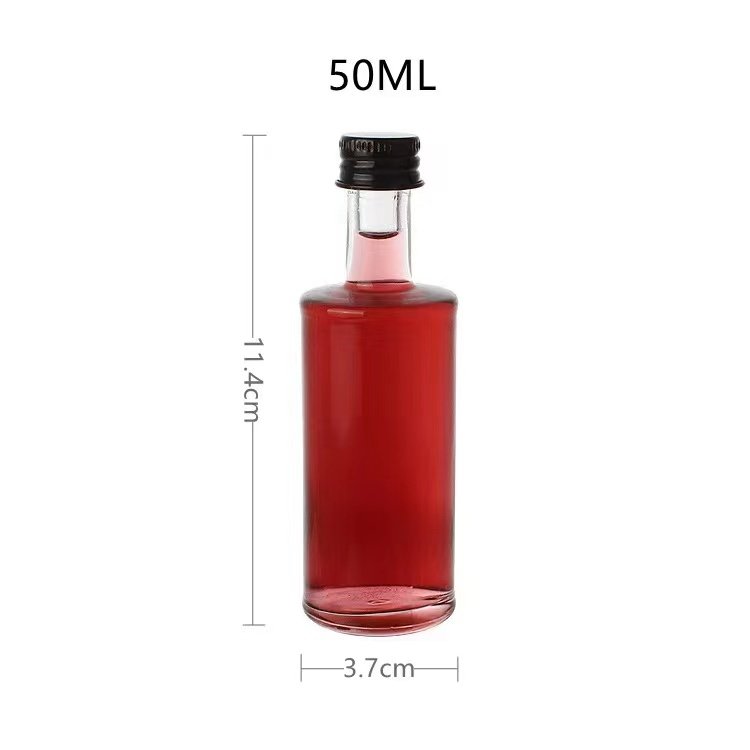 China supply chain Mini glass liquor bottles 50ml customise wine glass bottle 2.5oz glass bottles with screw caps