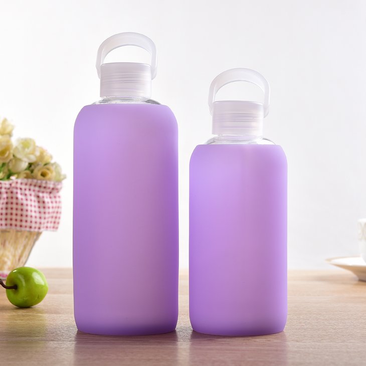 Drinking Borosilicate Glass Water Bottle With Silicone Sleeve