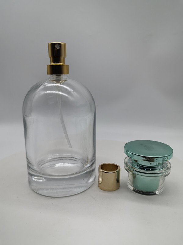 hot sale empty luxury 30ml 50ml 100ml FEA crimping pump clear fragrance all aluminum mist spray with cap perfume glass bottle