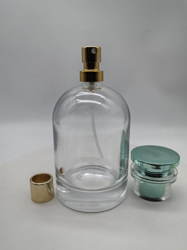 hot sale empty luxury 30ml 50ml 100ml FEA crimping pump clear fragrance all aluminum mist spray with cap perfume glass bottle