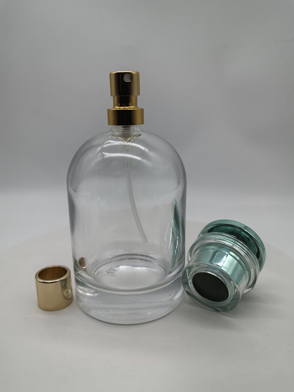 hot sale empty luxury 30ml 50ml 100ml FEA crimping pump clear fragrance all aluminum mist spray with cap perfume glass bottle