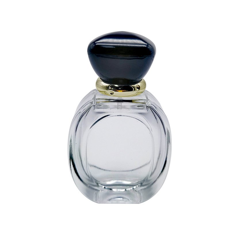 Luxury perfume bottle lids glass bottle with gold silver sprayer pump