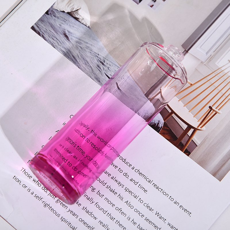110ml light pink clear glass bottle High quality long cylindrical perfume bottle refillable perfume bottle