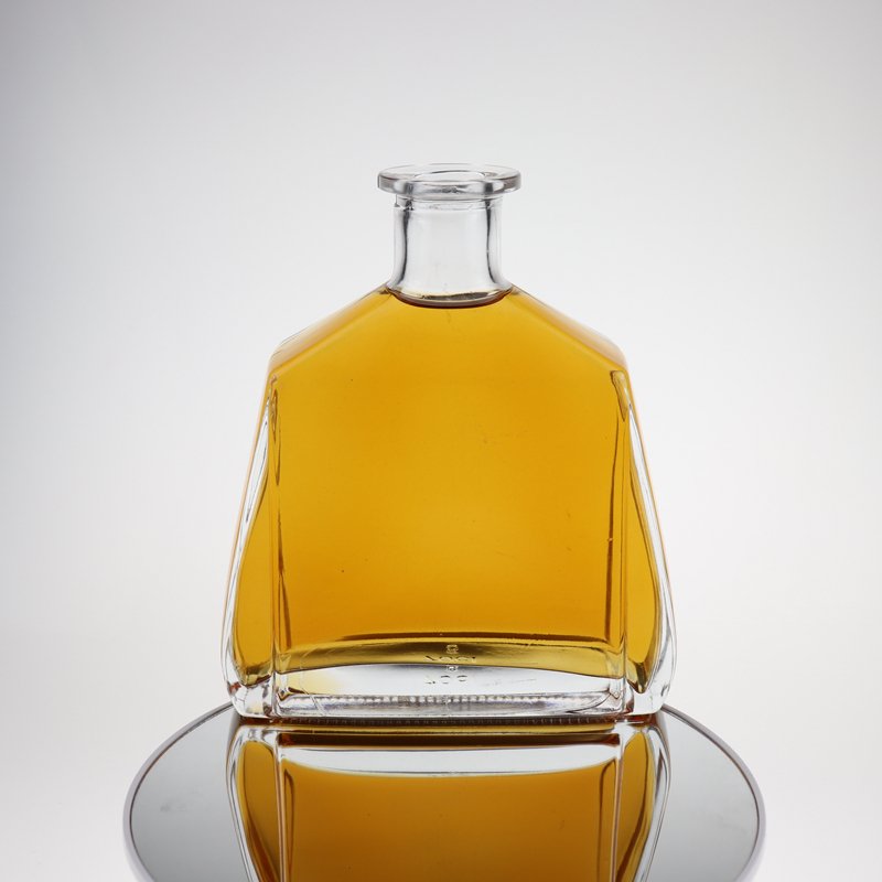 wholesale gin vodka bottle flat honey glass bottle flat gin bottle