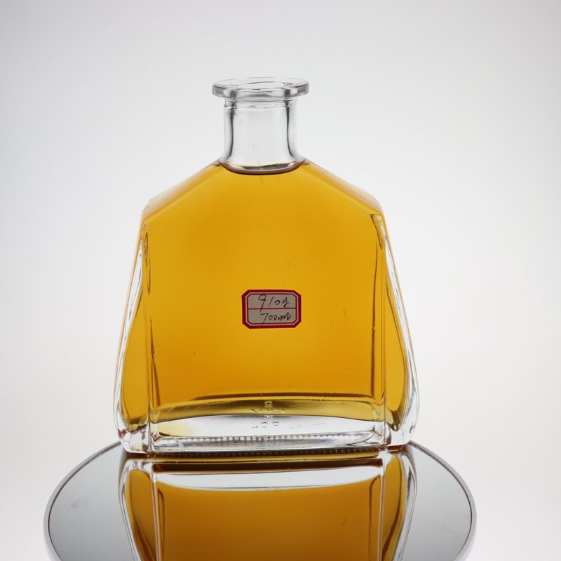 wholesale gin vodka bottle flat honey glass bottle flat gin bottle