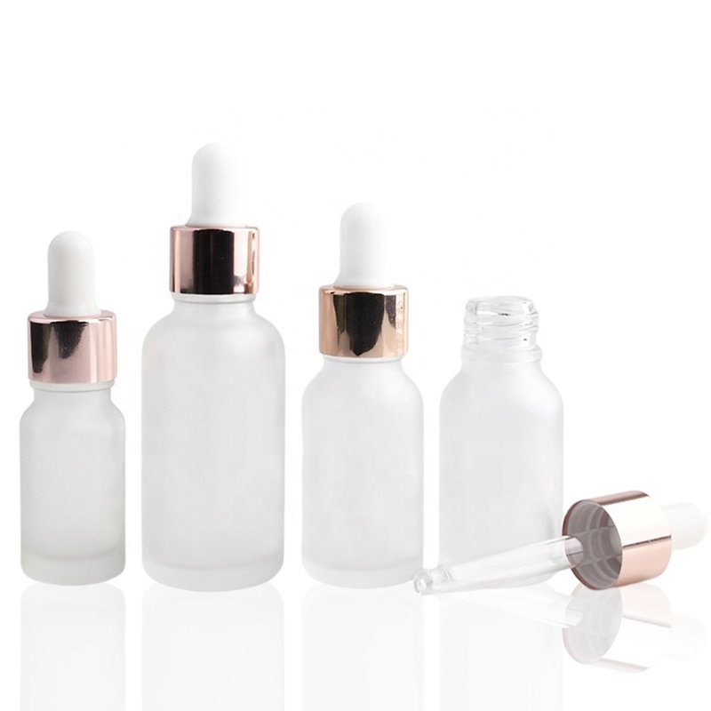 dropper glass bottle 5ml 10ml 15ml 20ml 30ml 50ml 100ml essential oil glass bottle with white dropper cap